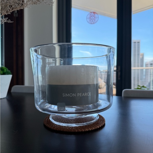 Brand new Simon Pearce Glass and Candle Holder “Nantucket Low Hurricane” - Picture 3 of 6